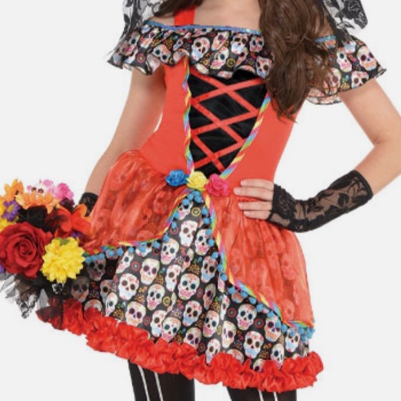 DAY OF THE DEAD DRESS SIZE MEDIUM 🌟EUC🌟 - Picture 2 of 12